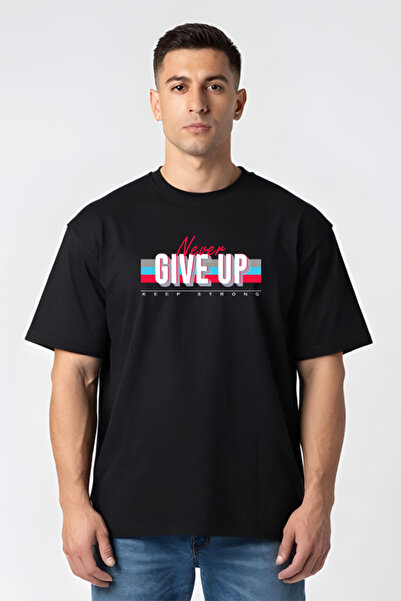 Printees Tricou Oversize - Never Give Up