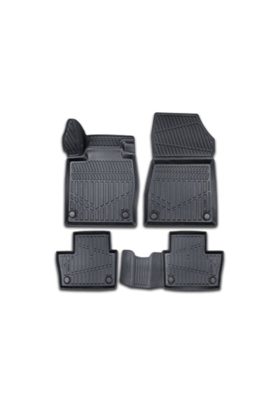 DELUXETUNING Rubber Floor Mats Set for Nissan Juke 2019->, 3D Tray Shape