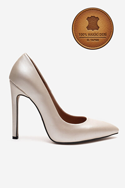 Ayakkabı Ateşi Genuine Leather Leather Pointed Toe Flat Bottom Stiletto High ...