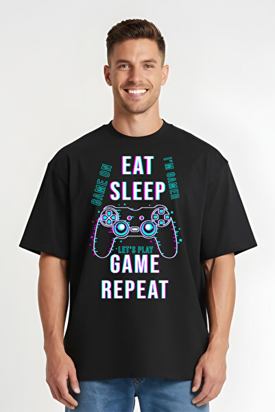 Printees Tricou Oversize - Repeat Game