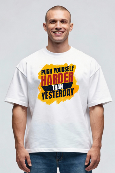 Printees Tricou Oversize - Push Harder