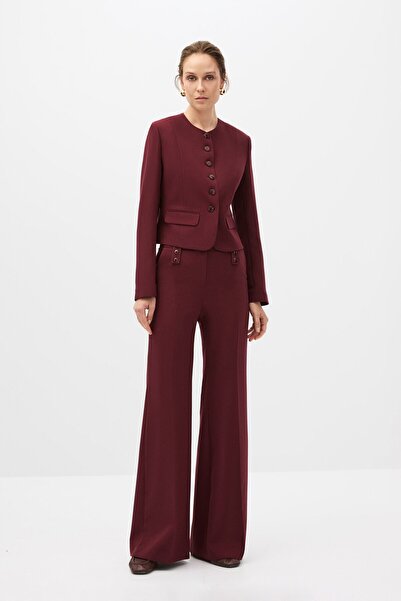 shnwomen Bordo Ceket Pantolon Takım