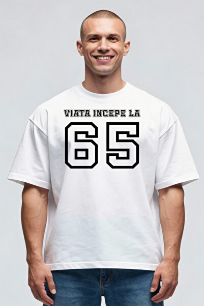 Printees Tricou Oversize - Viața începe la 65 de ani