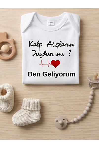 Menar Tasarım Babaya Hamilelik Müjdesi ve Duyurusu İçin Bebek Zıbın Body %100 Pamuk Hediye Zıbın