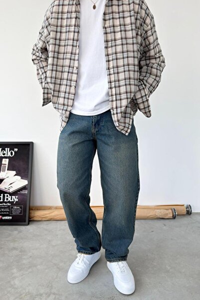 HAFKAGİYİM Αντικέ Μπλε Παντελόνι σε Χαλαρή Γραμμή