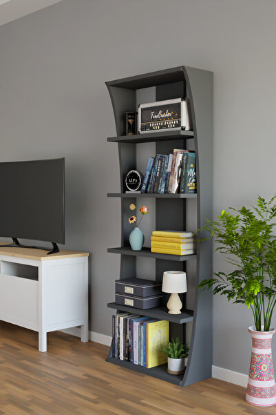 alpaevmobilya İskandinav Tasarım Çok Raflı Kitaplık 150x50x22 cm – Modern Dek...