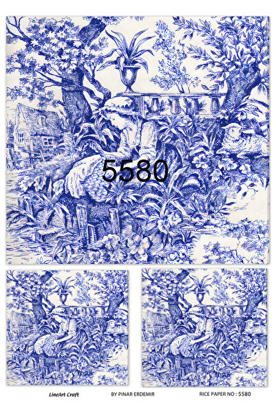 LİNEART DEKOPAJ KAĞIDI BLUE5580