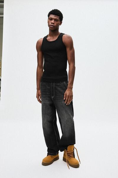 Bershka Rib askılı tişört