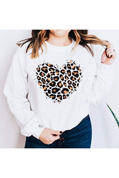 Kartier Women's White Leopard Heart Blouse
