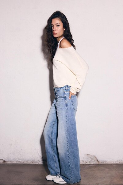 Stradivarius Geniş paça jean