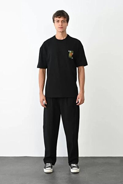 Hiccup JANES Oversize kroj d okrugla kragna Ovratnik Štampano Majica