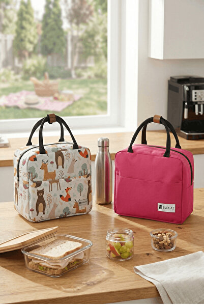 SürLaz قطعتان حراري مجموعة تغذية الأطفال حقيبة قطعة حافظة طعام ساخنة وباردة ت...