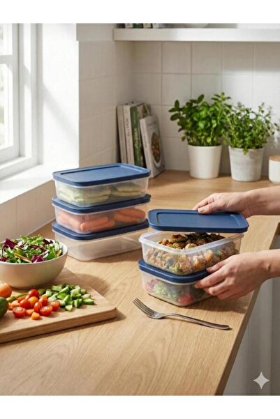 Home 5'li plastik 1.3 lt saklama kabı
