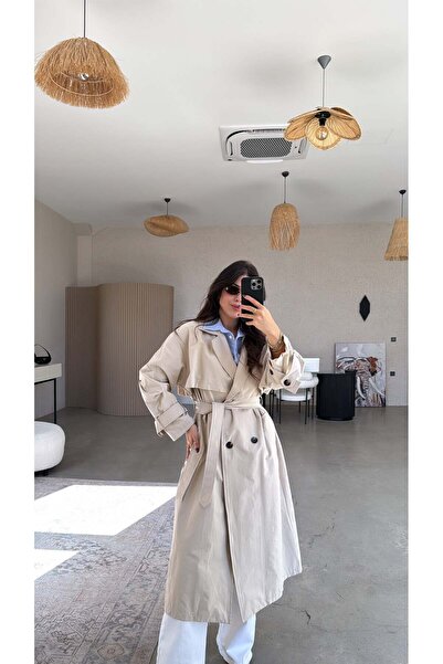 Buket Teke Trench lung premium de culoare piatră