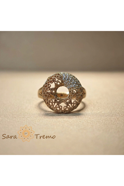 SaraTremo Δαχτυλίδι Αιώνιος Ήλιος – Επιχρυσωμένο Δαχτυλίδι με Κρύσταλλα Ζιργκ...