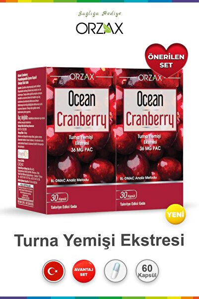 Orzax Ocean Cranberry Turna Yemişi Ekstresi 36 mg Pac 30 Tablet (2 adet)