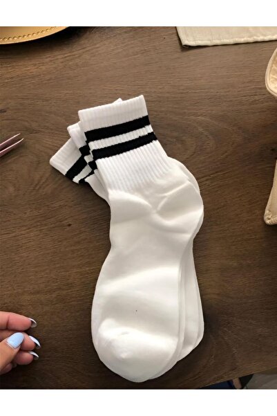 İpeksi 4 Pairs of White College Socks - Unisex