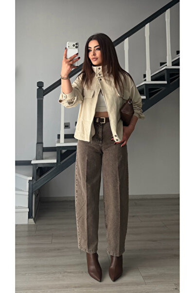 Oslove بالون جين بلون القهوة