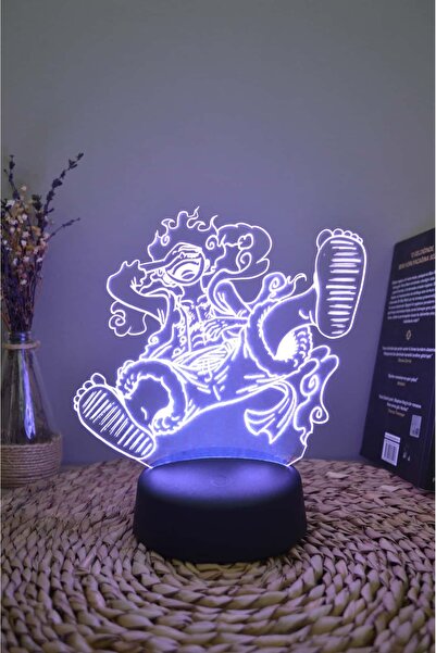 Yubi Design Luffy Gear 5 , One Piece - Anime Dekoratif Pilli Hediye Lamba