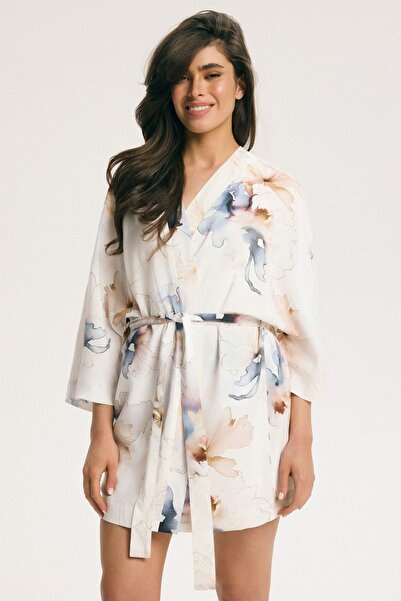 ESOTIQ Women's Elegant Dressing Gown House Robe Bathrobe 100% Viscose Kimono ...