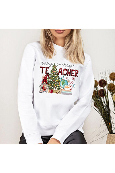 Kartier Ladies White Merry Teacher Gnome Blouse