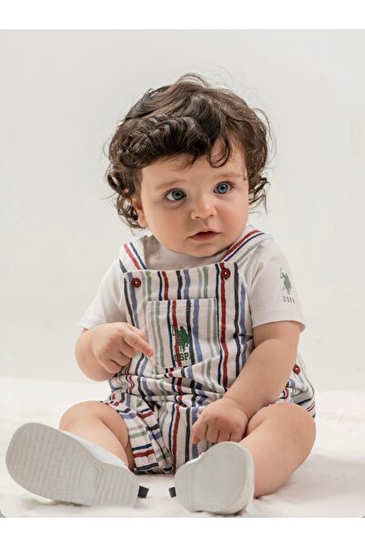 Uspa erkek bebek & çocuk yumuşak dokulu penye salopet t-shirt 2 parça kombin
