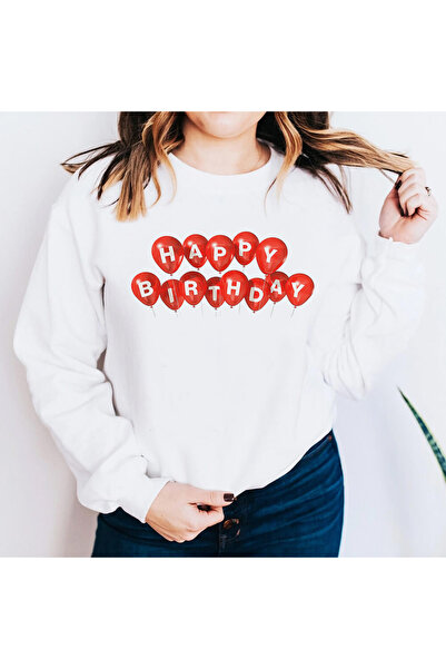 Kartier White Happy Birthday Women's Blouse