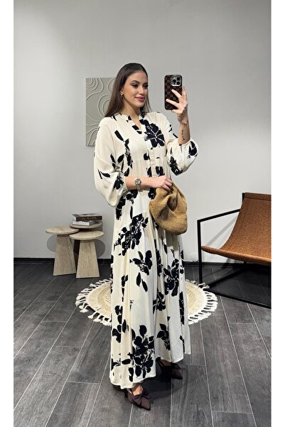 Miasista Yarım Patlı Çiçekli Elbise