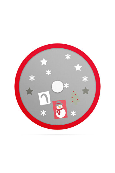 FAMİLY Cuvertură sub pomul de Crăciun - 97 cm - Poliester - Roşu/ Gri