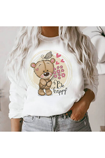 Kartier Бяла дамска блуза „Щастливо мече“