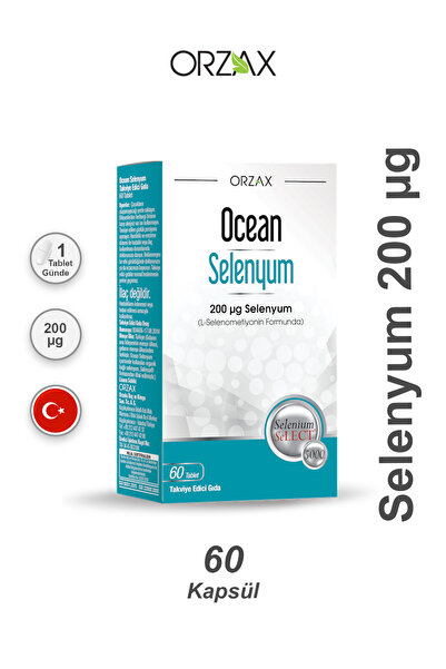 Orzax Ocean Selenyum 200 µg Takviye Edici Gıda 60 Tablet