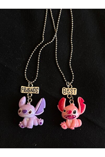 İNCİ AKSESUAR Best Friend Kolye Arkadaşlık Kolye Kuromi Sitiç Helo Kiti Arkad...