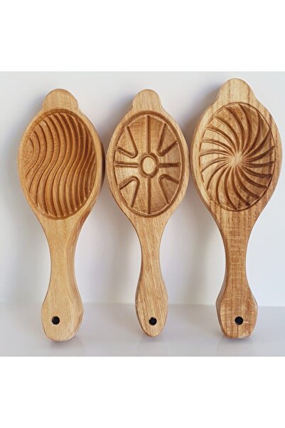 Empressco Ahşap Kurabiye/kerebiç Kalıbı 3'lü Set