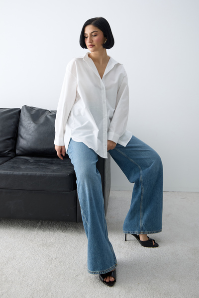 Füme قميص أساسي فضفاض كبير الحجم