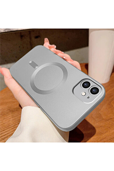 ucuc iPhone 11 Uyumlu Metalik Dokulu Kamera Koruma Anti-Darbe Manyetik Siliko...