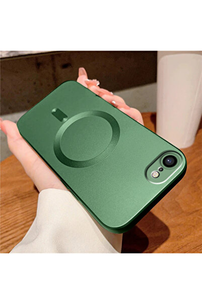 ucuc iPhone 7/8/SE 2020 2022 Uyumlu Metalik Dokulu Kamera Koruma Anti-Darbe M...