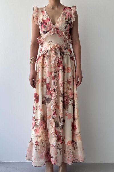 Hiccup Janes Floral Print Frilly Midi Dress