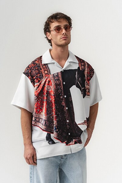 go gang own Κοντομάνικο πουκάμισο Dark Horse Apaş με γιακά oversized