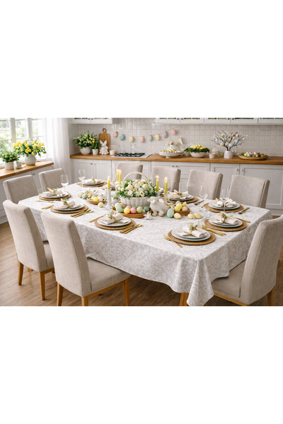 OEM OME Fata de masa Alba bumbac 100% , teflonata, impermeabila 140 x 220