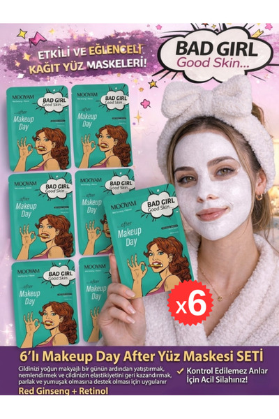 M00YAM En Çok Tercih Edilen! Makeup Day Mooyam Bad Girl Good Skin 6’lı Yüz Ma...