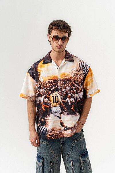 go gang own Del Piero Apaş Yaka Kısa Kollu Oversize Gömlek