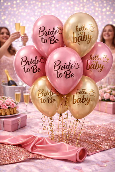 Happyewent Title: Bride to Be & Hello Baby Printed Balloon Set (10 Pieces) – ...