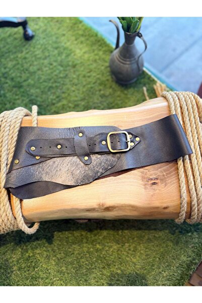 Yılday Gür Butik سوليل وايلد هورس جلد حزام - تصميم فريد مع أجزاء مصنوعة يدويً...