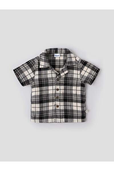 popees babycare Popees Baby Boys Checked Half Sleeve Shirt with Front Buttons