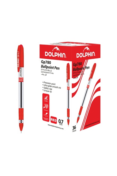 Dolphin أقلام حبر جاف 0.7 مم - أقلام كتابة سلسة، قبضة مريحة للمكتب والمدرسة -...