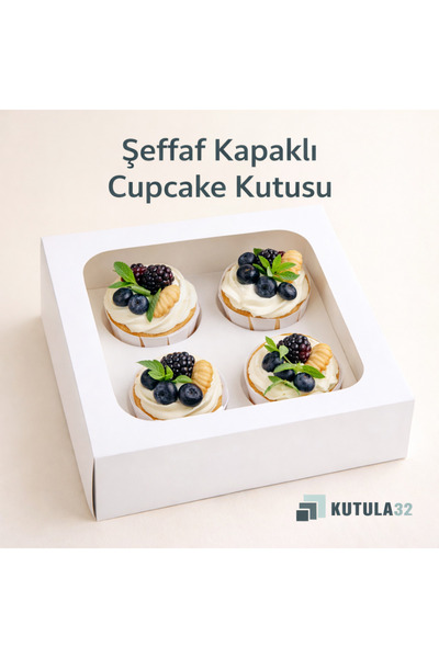kutula 32 4'lü Cupcake Kutusu (10 adet)