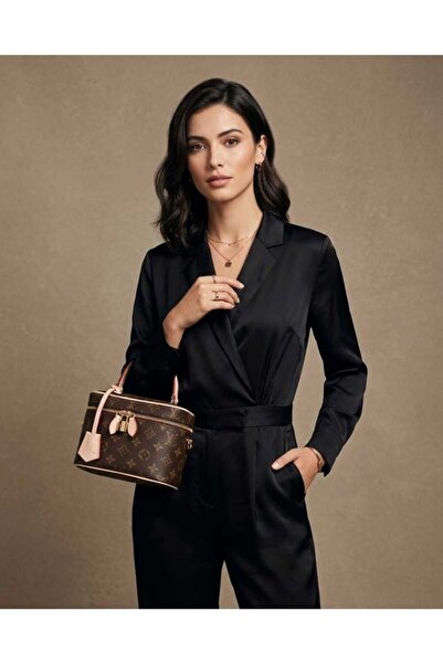 white stars Women's Lv Pattern Modern Arm and Makeup Bag Bag