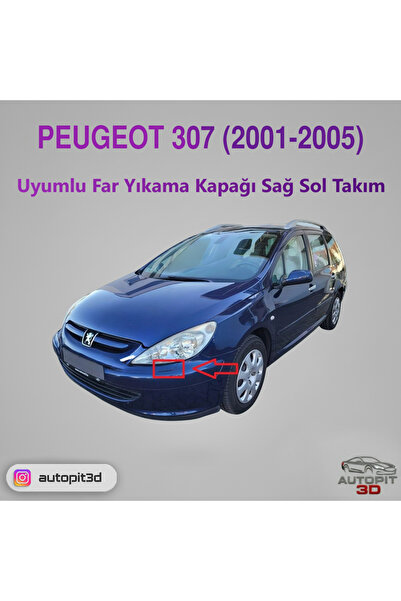 AutoPit 3D PEUGEOT 307 (2001-2005) Uyumlu Far Yıkama Kapağı Sağ Sol Takım