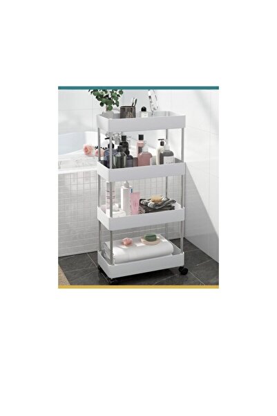 OEM Mobile shelf with 4 shelves and wheels for bathroom and kitchen