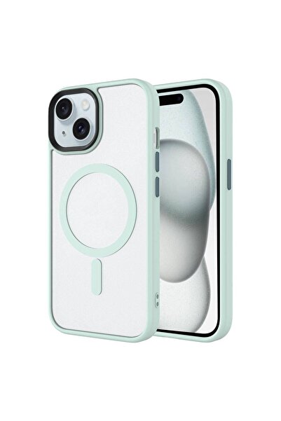 zore iPhone 15 Uyumlu Kılıf Mat Arka Yüzey Wireless Şarj Özellikli Flet M-saf...